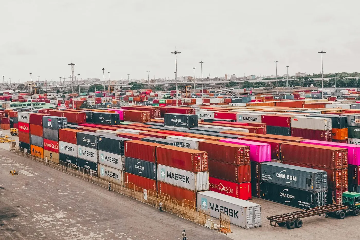 Shipping containers at a Lagos port